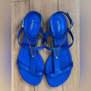 La Perla sandals blue Sz 37 in great condition